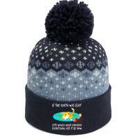 Funny Earth Cat The Baniff Cuffed Pom Beanie