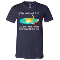 Funny Earth Cat V-Neck T-Shirt