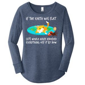 Funny Earth Cat Women's Perfect Tri Tunic Long Sleeve Shirt