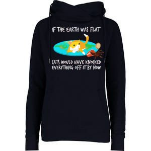 Funny Earth Cat Womens Funnel Neck Pullover Hood