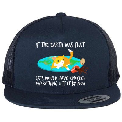 Funny Earth Cat Flat Bill Trucker Hat