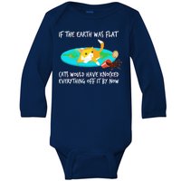 Funny Earth Cat Baby Long Sleeve Bodysuit