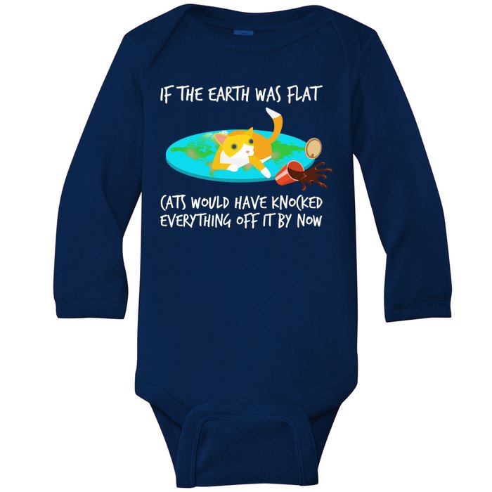 Funny Earth Cat Baby Long Sleeve Bodysuit