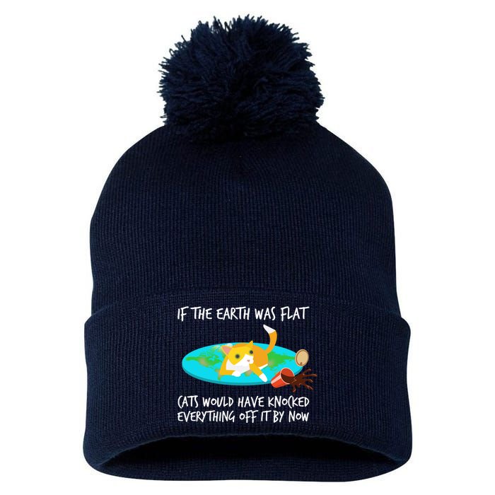 Funny Earth Cat Pom Pom 12in Knit Beanie