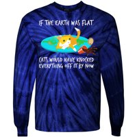 Funny Earth Cat Tie-Dye Long Sleeve Shirt