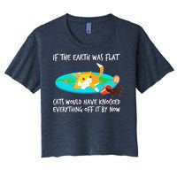 Funny Earth Cat Women's Crop Top Tee