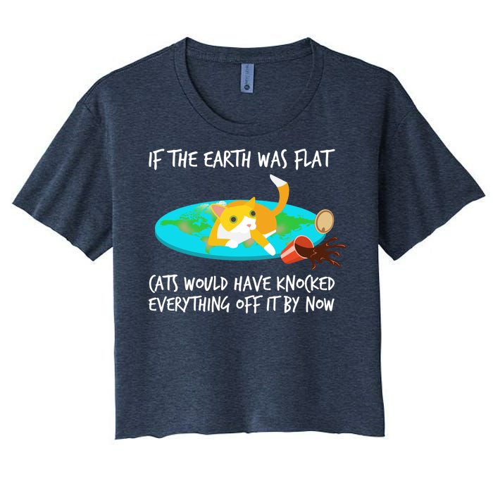 Funny Earth Cat Women's Crop Top Tee