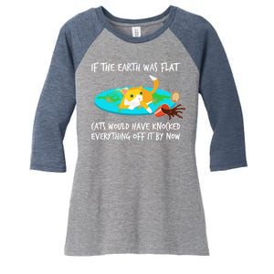 Funny Earth Cat Women's Tri-Blend 3/4-Sleeve Raglan Shirt