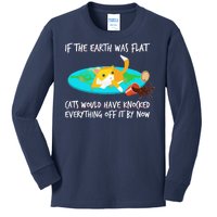 Funny Earth Cat Kids Long Sleeve Shirt