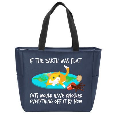 Funny Earth Cat Zip Tote Bag