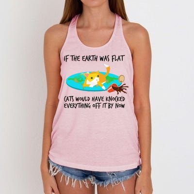 Funny Earth Cat Women's Knotted Racerback Tank