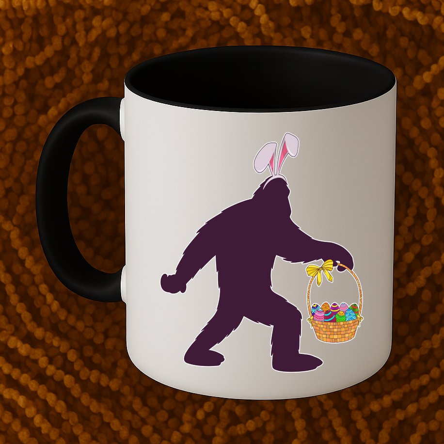Funny Easter Bunny Eared Bigfoot Sasquatch  Mug