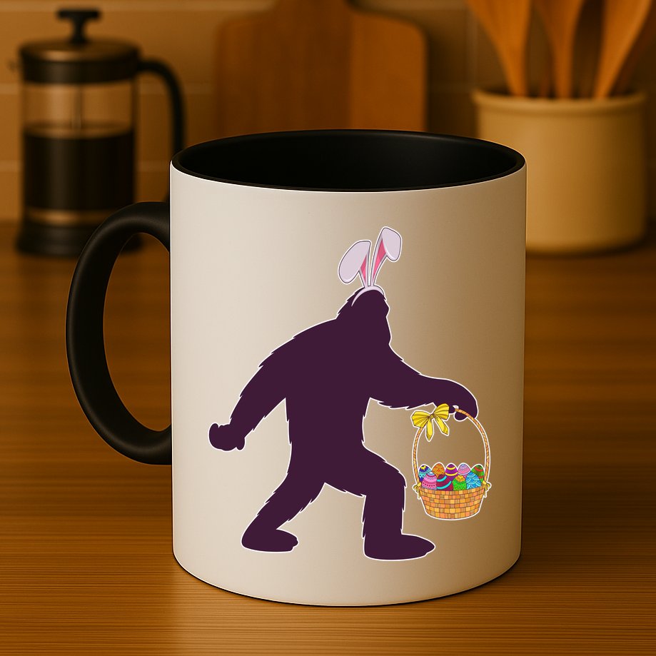 Funny Easter Bunny Eared Bigfoot Sasquatch  Mug
