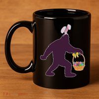 Funny Easter Bunny Eared Bigfoot Sasquatch  11oz C Handle Ceramic Mug