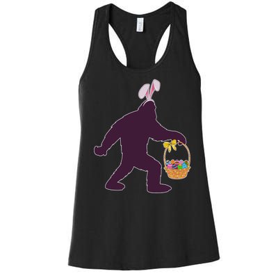 Funny Easter Bunny Eared Bigfoot Sasquatch  Women's Racerback Tank