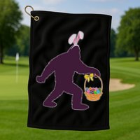 Funny Easter Bunny Eared Bigfoot Sasquatch  Golf Towel