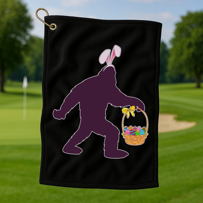 Funny Easter Bunny Eared Bigfoot Sasquatch  Golf Towel