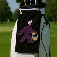 Funny Easter Bunny Eared Bigfoot Sasquatch  Golf Towel