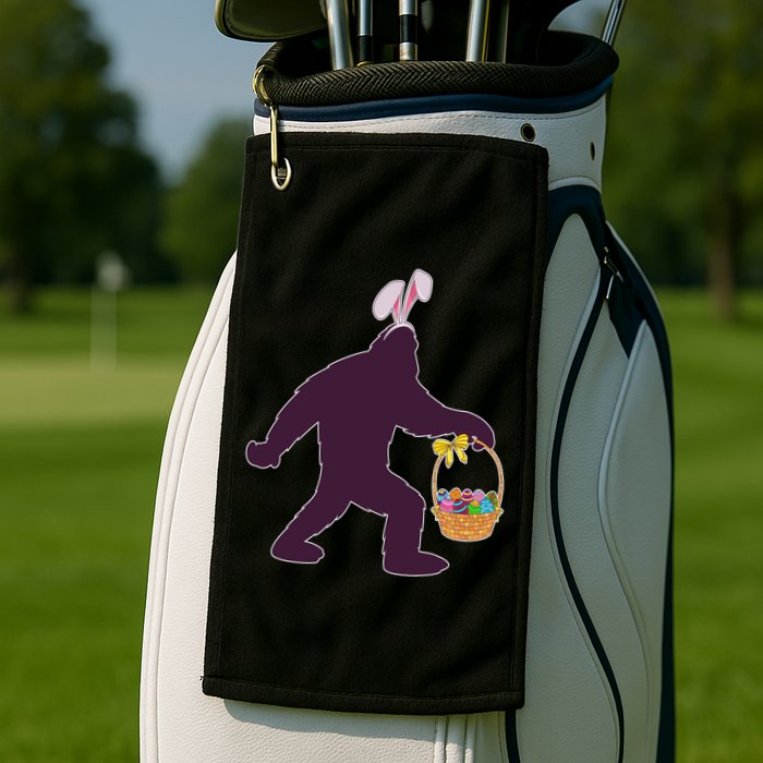 Funny Easter Bunny Eared Bigfoot Sasquatch  Golf Towel