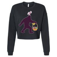 Funny Easter Bunny Eared Bigfoot Sasquatch  Cropped Pullover Crew