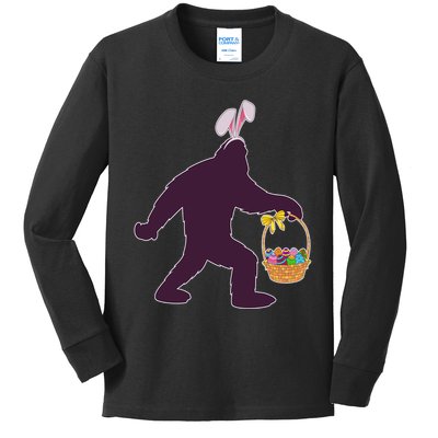 Funny Easter Bunny Eared Bigfoot Sasquatch  Kids Long Sleeve Shirt