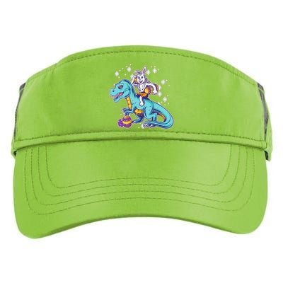 Funny Easter Bunny Riding T-Rex Adult Drive Performance Visor