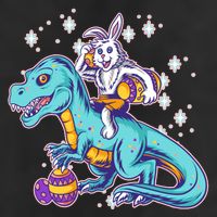 Funny Easter Bunny Riding T-Rex Cool Comfort Performance Bucket Hat