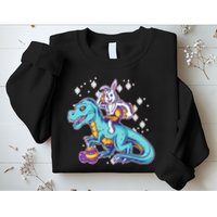 Funny Easter Bunny Riding T-Rex Sweatshirt