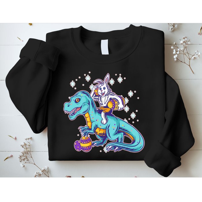 Funny Easter Bunny Riding T-Rex Sweatshirt