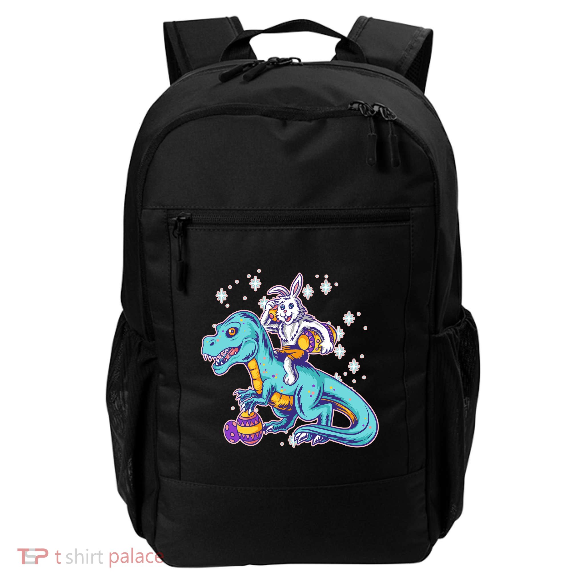 Funny Easter Bunny Riding T-Rex Daily Commute Backpack