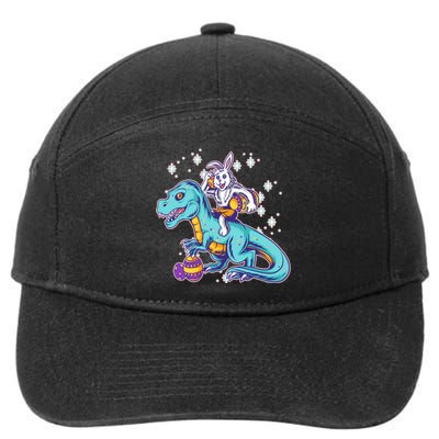 Funny Easter Bunny Riding T-Rex 7-Panel Snapback Hat