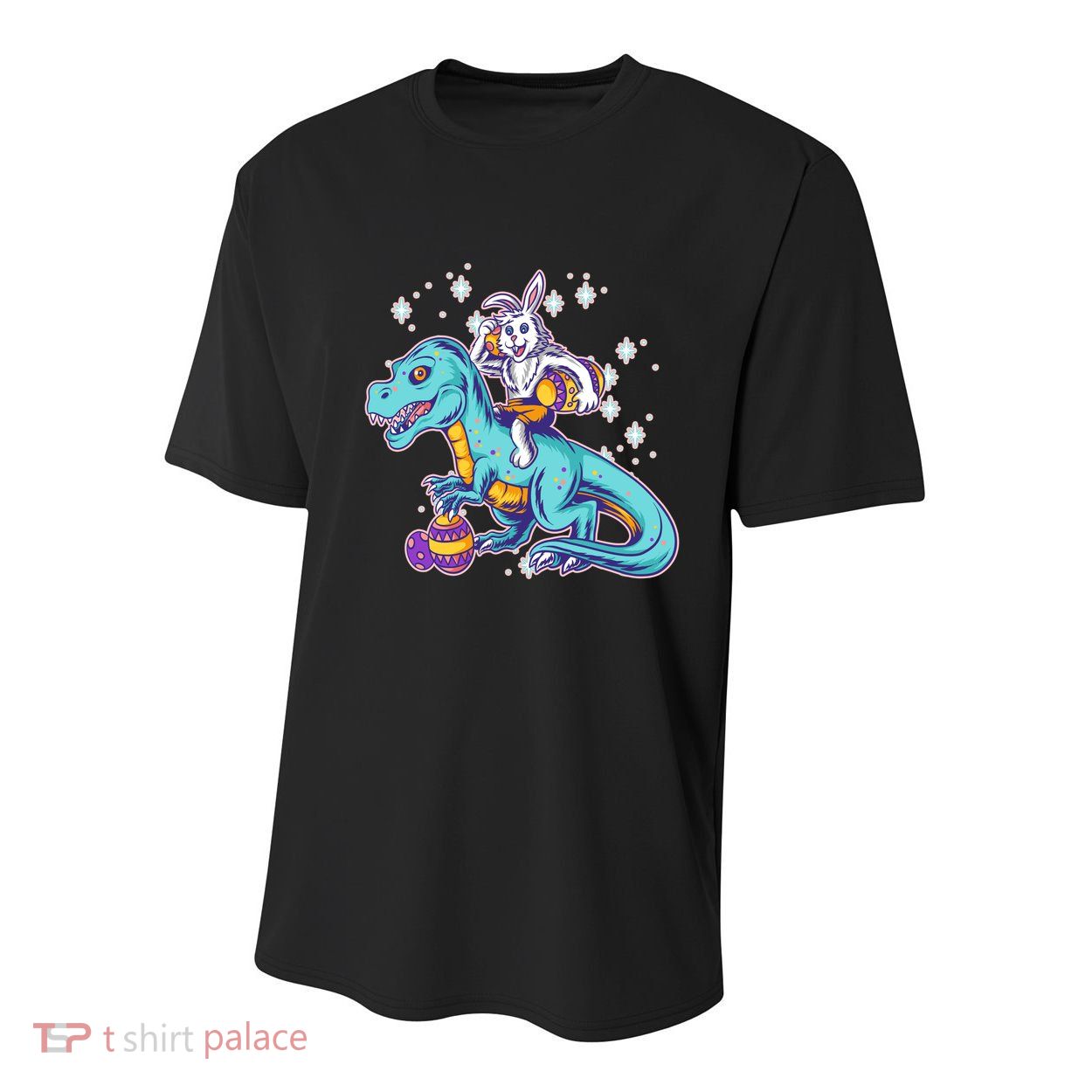 Funny Easter Bunny Riding T-Rex Youth Performance Sprint T-Shirt