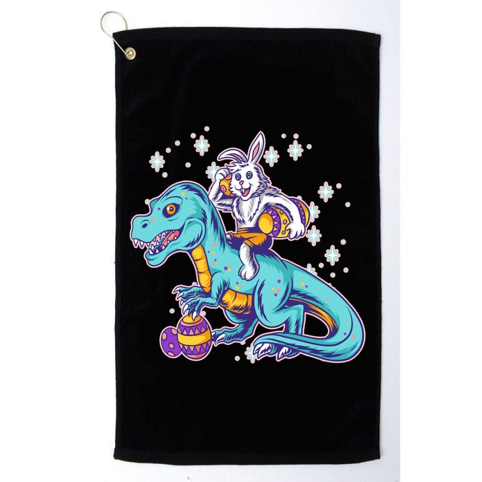 Funny Easter Bunny Riding T-Rex Golf Towel