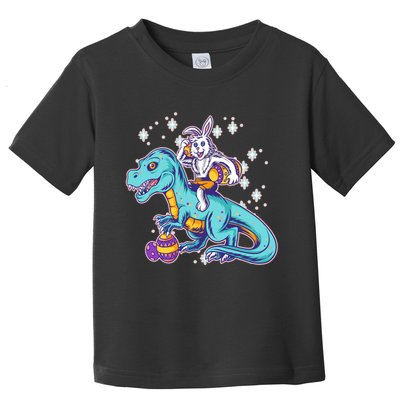 Funny Easter Bunny Riding T-Rex Toddler T-Shirt