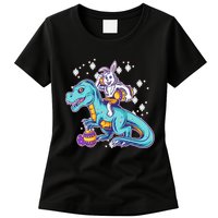 Funny Easter Bunny Riding T-Rex Womens T-Shirt