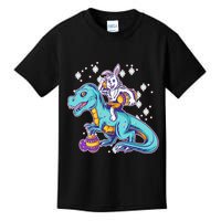 Funny Easter Bunny Riding T-Rex Kids T-Shirt