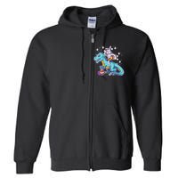 Funny Easter Bunny Riding T-Rex Full Zip Hoodie