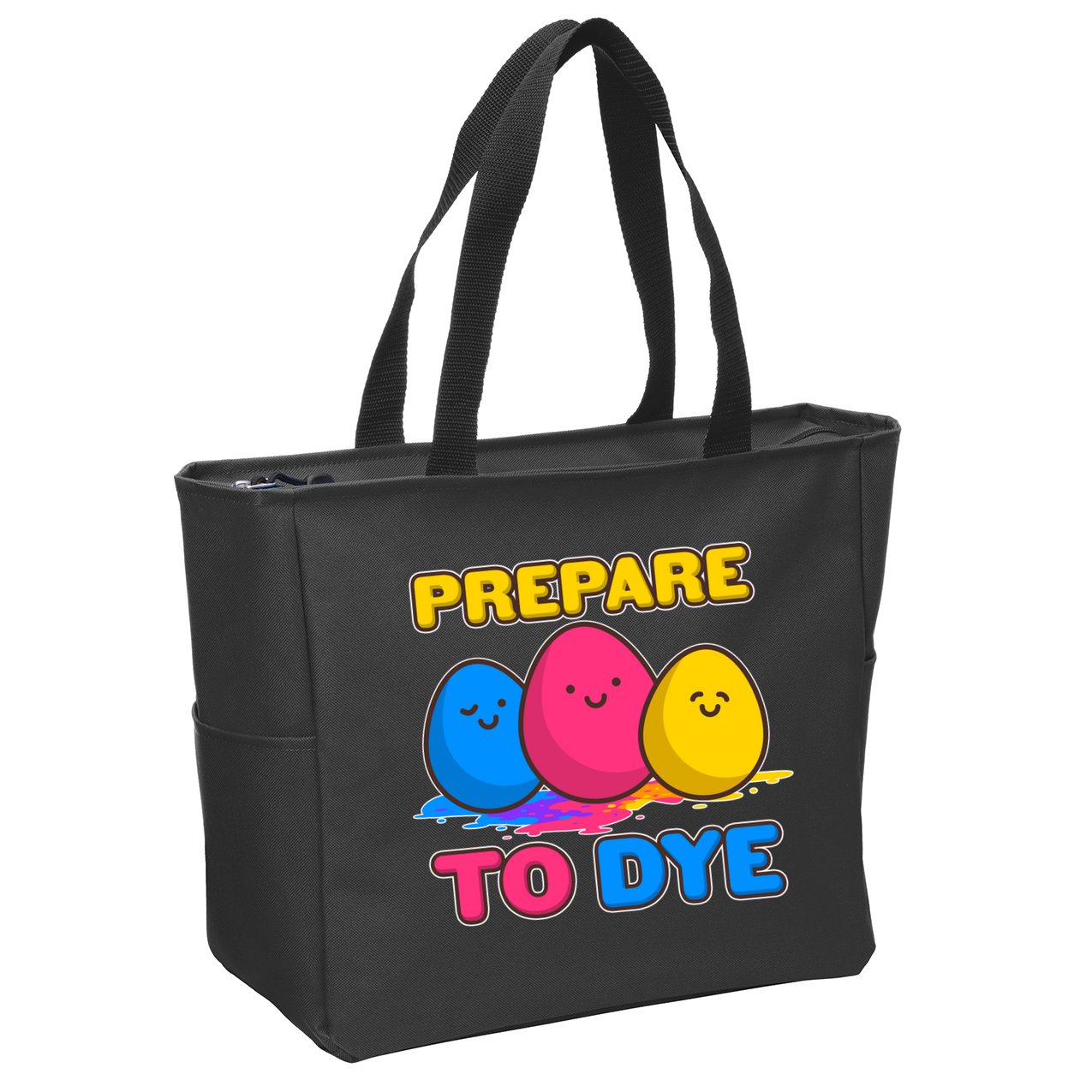 Funny Easter Prepare To Dye Zip Tote Bag