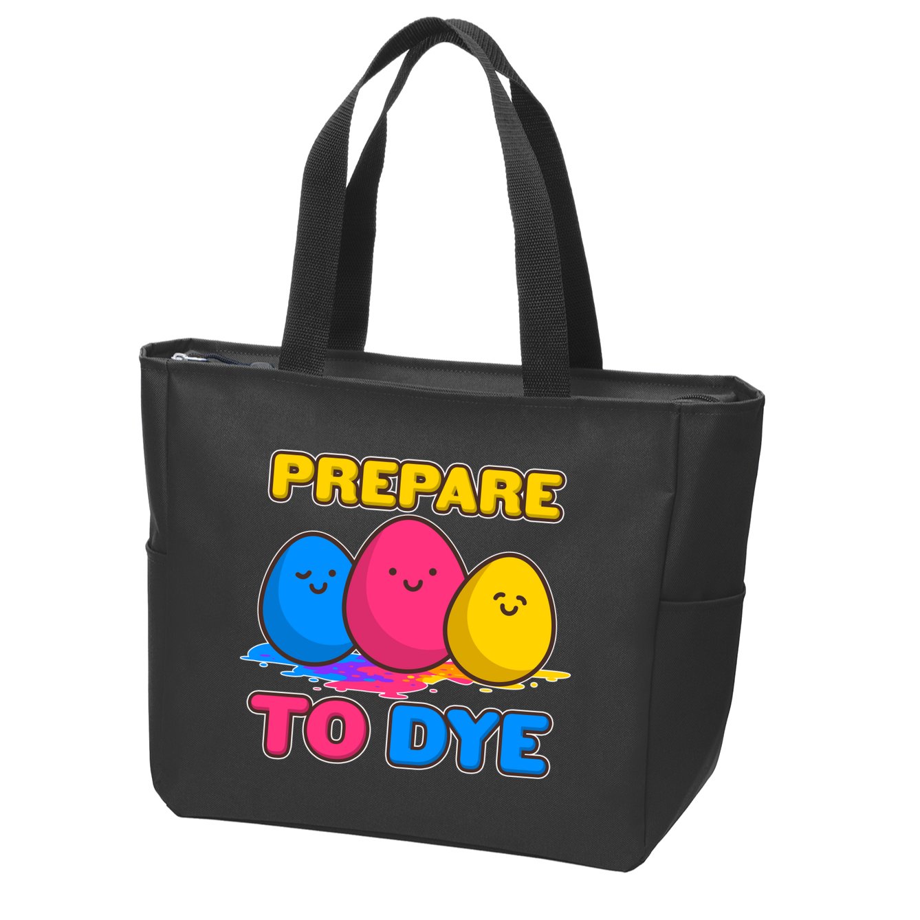 Funny Easter Prepare To Dye Zip Tote Bag