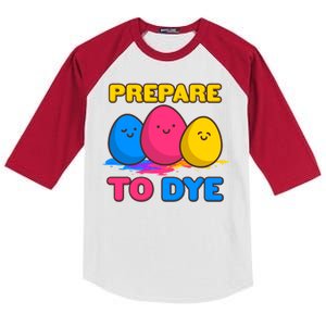 Funny Easter Prepare To Dye Kids Colorblock Raglan Jersey