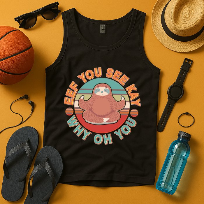 Funny Eef You See Kay Why Oh You Sloth Tank Top