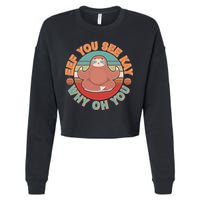 Funny Eef You See Kay Why Oh You Sloth Cropped Pullover Crew