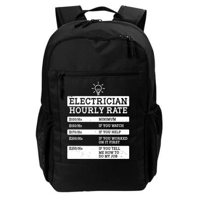 Funny Electrician Hourly Rate List Backpack