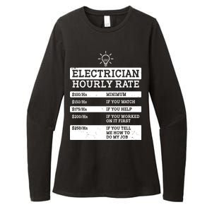 Funny Electrician Hourly Rate List Womens CVC Long Sleeve Shirt