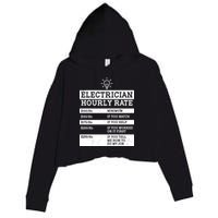 Funny Electrician Hourly Rate List Crop Fleece Hoodie