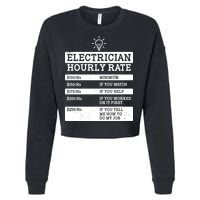 Funny Electrician Hourly Rate List Cropped Pullover Crew