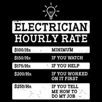Funny Electrician Hourly Rate List Cropped Pullover Crew