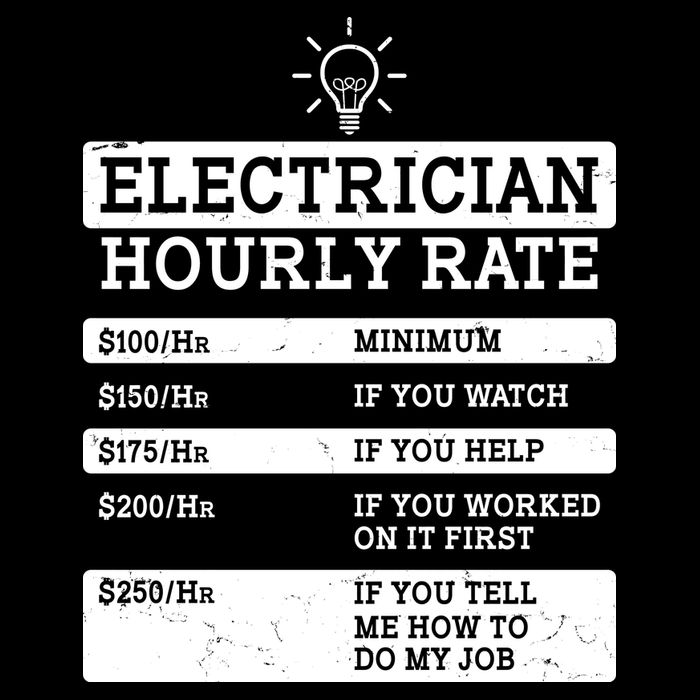 Funny Electrician Hourly Rate List Cropped Pullover Crew