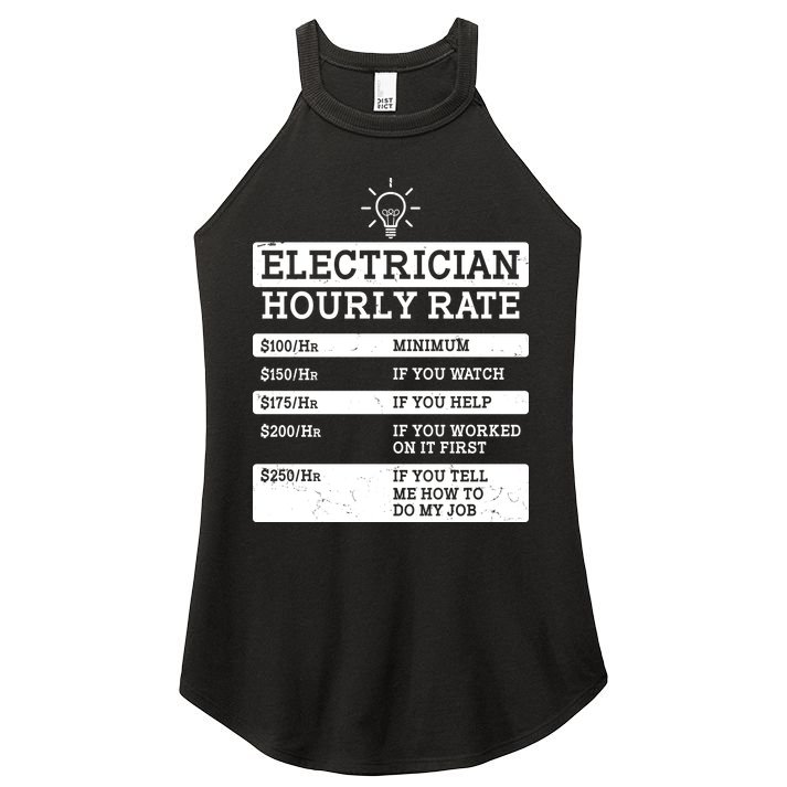 Funny Electrician Hourly Rate List Women's Perfect Tri Rocker Tank