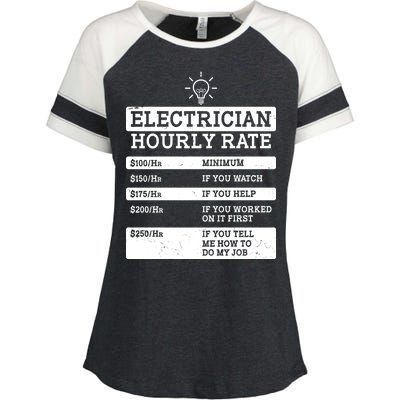 Funny Electrician Hourly Rate List Enza Ladies Jersey Colorblock Tee